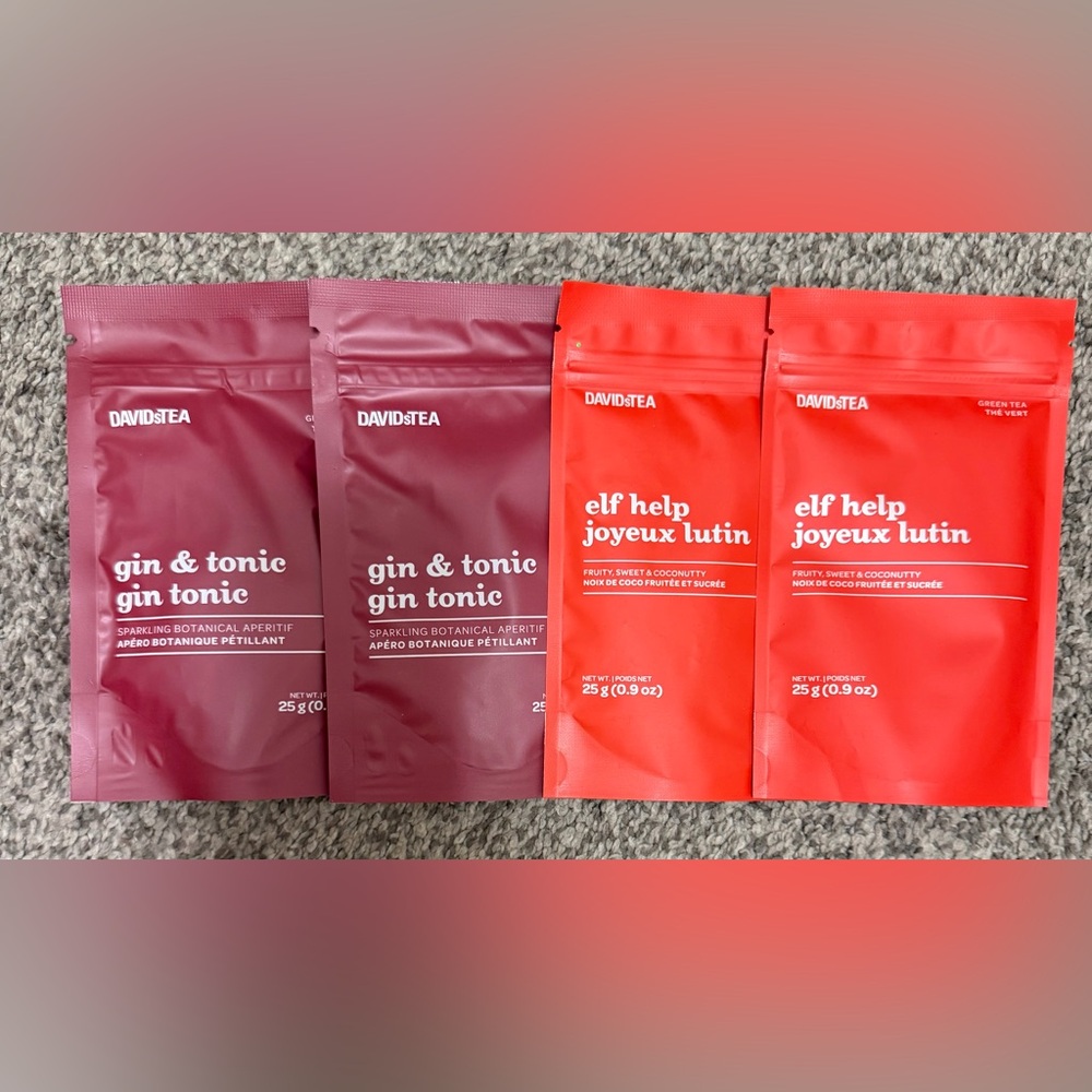 DAVIDsTEA 4 Bags Of Loose Sealed Green Tea